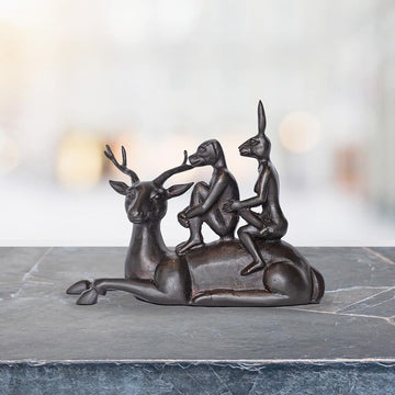 The Deer Riders (Bronze Sculpture, Pocket Size)