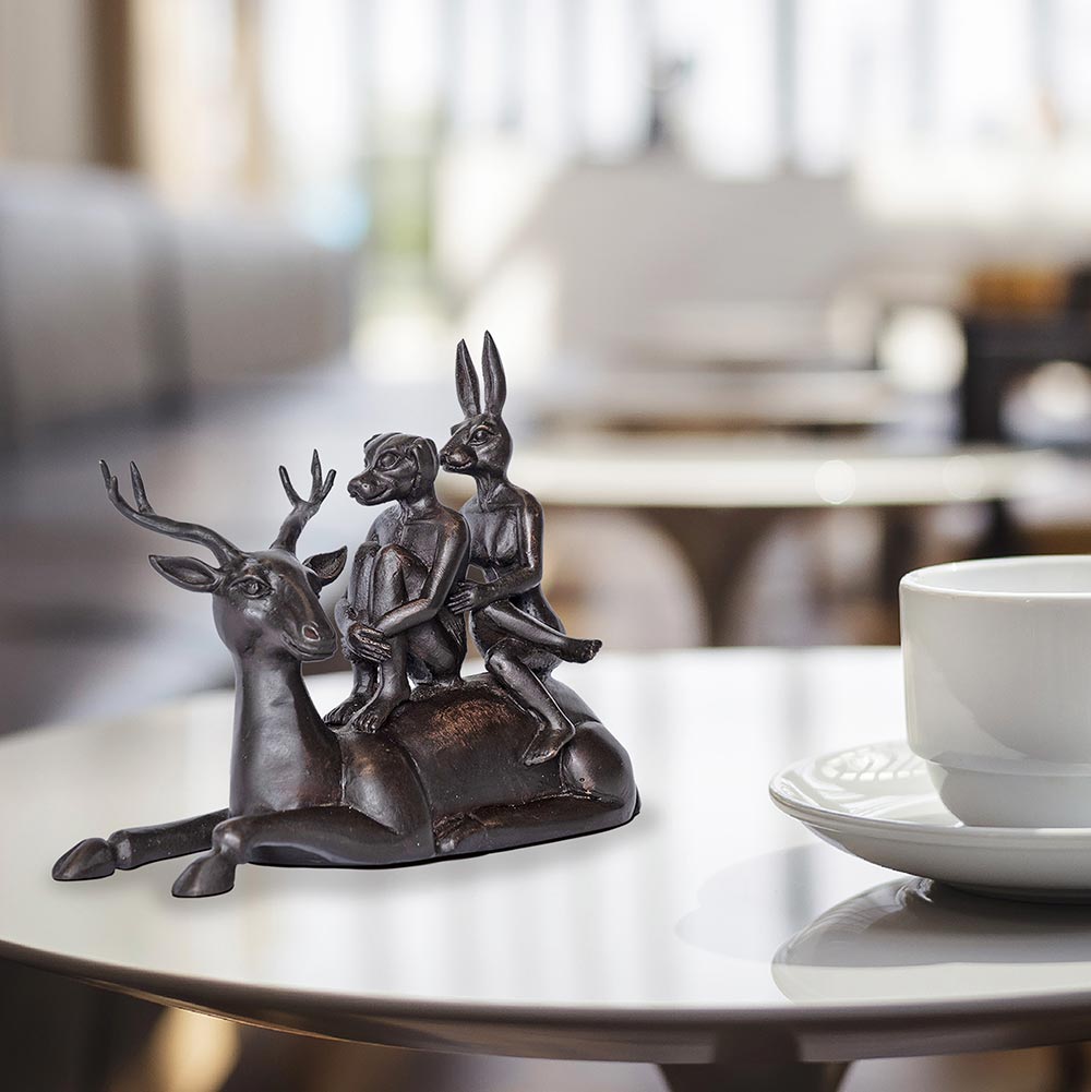 The Deer Riders (Bronze Sculpture, Pocket Size) – Gillie and Marc®