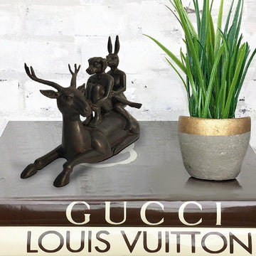 The Deer Riders (Bronze Sculpture, Pocket Size)