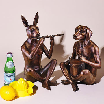 She played jazz during the week and classical on the weekend (Bronze Sculpture)