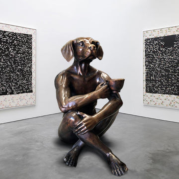 He Loved His Long Black (Bronze Sculpture)