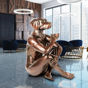 He Loved His Long Black (Bronze Sculpture)