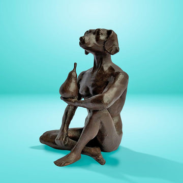 The Pearfect Dog (Bronze Sculpture, Pocket Size)