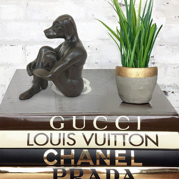Dogman thinks big (Bronze Sculpture, Pocket Size)