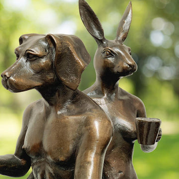 They Loved Coffee, Riding and Each Other (Bronze Sculpture)