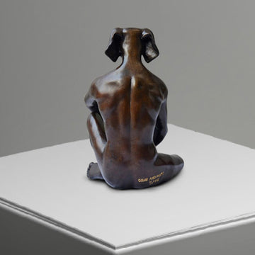 Dogman Grew a Pear (Bronze Sculpture, Miniature)