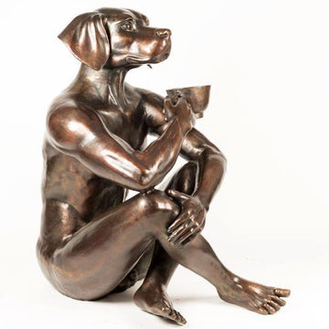He Loved His Long Black (Bronze Sculpture)