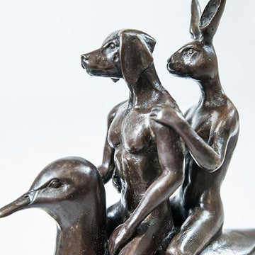 They Were Like Birds of a Feather So They Stuck Together (Bronze Sculpture, Miniature Collection)