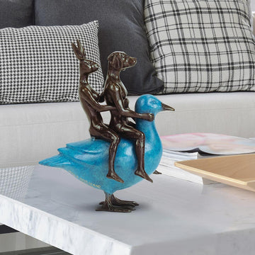 They Were Like Birds of a Feather So They Stuck Together (Bronze Sculpture, Miniature Collection)