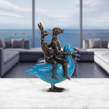 They Were Like Birds of a Feather So They Stuck Together (Bronze Sculpture, Miniature Collection)