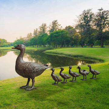 The Wood Duck family that always would (Bronze Sculpture)