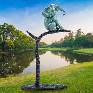 Elephant in a Tree of Love (Bronze Sculpture)