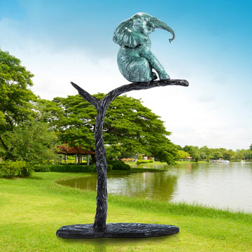Elephant in a Tree of Love (Bronze Sculpture)