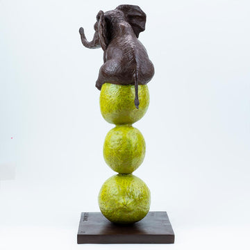 Elephants Love Lemons (Bronze Sculpture)
