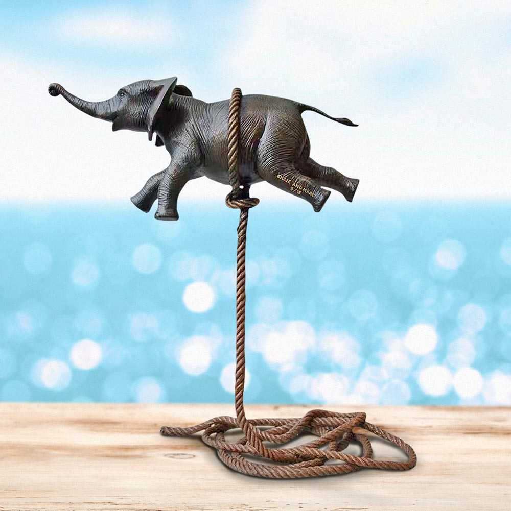 Flying Elephant on Short Rope (Bronze Sculpture) – Gillie and Marc®