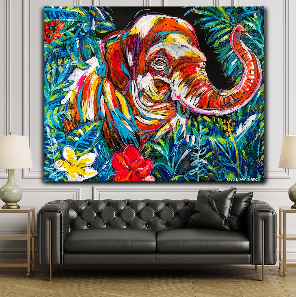 Long Live the Elephant in the Jungle (Original Painting) – Gillie and Marc®