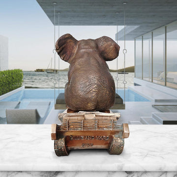 The elephant has a crush on tanks (Bronze Sculpture)