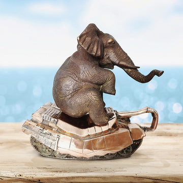 The elephant has a crush on tanks (Bronze Sculpture)