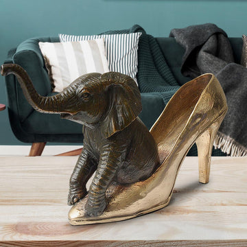 Walk with the Elephant (Bronze Sculpture)
