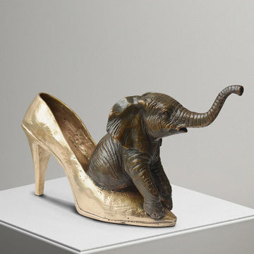 Walk with the Elephant (Bronze Sculpture)