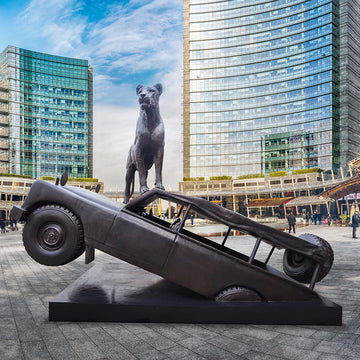 Elsa on Landrover (Bronze Sculpture)