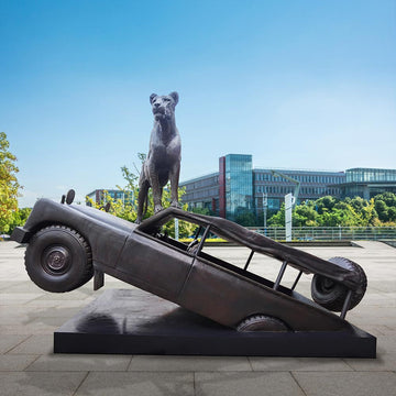 Elsa on Landrover (Bronze Sculpture)