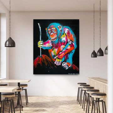 The Chimp Could Do Everything We Can Do and More (Original Painting)