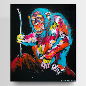 The Chimp Could Do Everything We Can Do and More (Original Painting)
