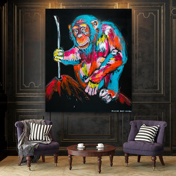 The Chimp Could Do Everything We Can Do and More (Original Painting)