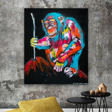 The Chimp Could Do Everything We Can Do and More (Original Painting)