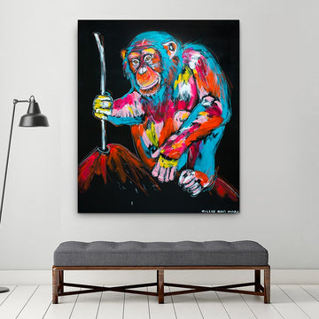 The Chimp Could Do Everything We Can Do and More (Original Painting)