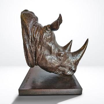 Fatu the Northern White Rhino was a Face of the Wild (Bronze Sculpture)