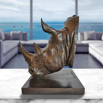 Fatu the Northern White Rhino was a Face of the Wild (Bronze Sculpture)
