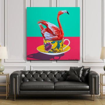 My Favourite Flamingo in a Cup (Original Painting)