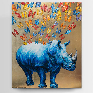 The rhino made our heart flutter (Original Painting)
