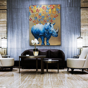 The rhino made our heart flutter (Original Painting)