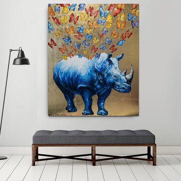 The rhino made our heart flutter (Original Painting)
