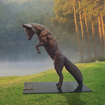 Wild Baby Arctic Fox (Bronze Sculpture)