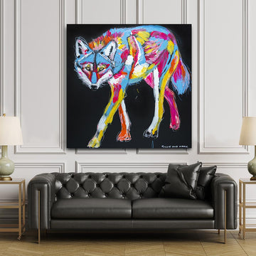 Rex the Red Wolf Was Always Hungry Now That He Was on a New Diet (Original Painting)