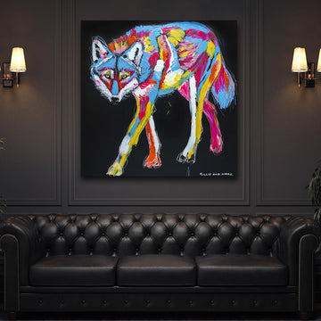 Rex the Red Wolf Was Always Hungry Now That He Was on a New Diet (Original Painting)