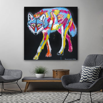 Rex the Red Wolf Was Always Hungry Now That He Was on a New Diet (Original Painting)