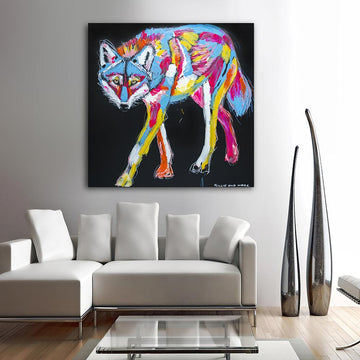Rex the Red Wolf Was Always Hungry Now That He Was on a New Diet (Original Painting)
