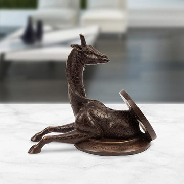 Giraffe Comes Into a Better Tomorrow (Bronze Sculpture, Pocket Size)