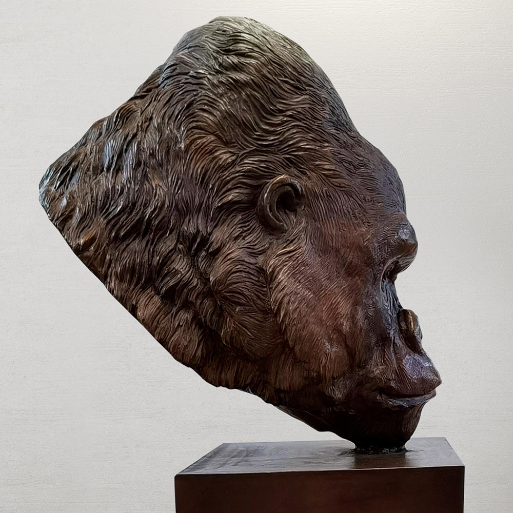 Beno - Western Lowland Gorilla of the Wild (Bronze Sculpture