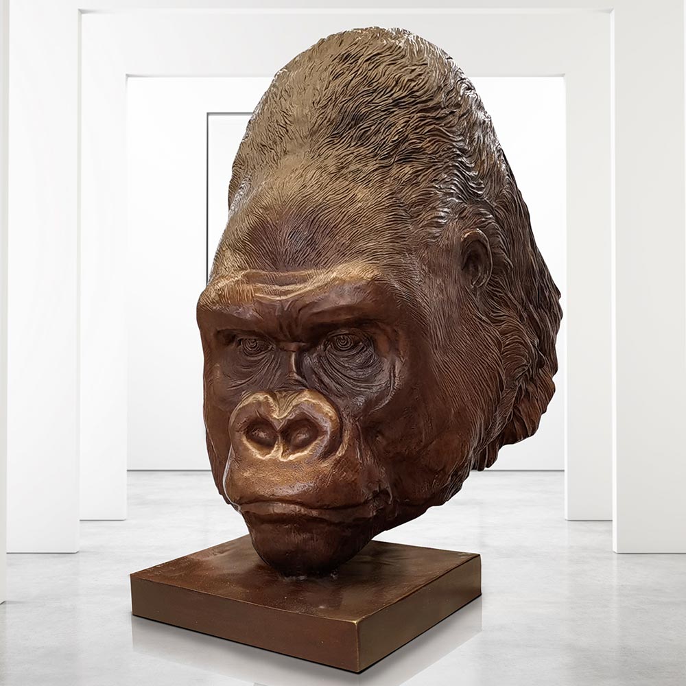Bronze Gorilla Sculpture - Caswell Sculpture