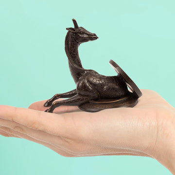 Giraffe Comes Into a Better Tomorrow (Bronze Sculpture, Pocket Size)