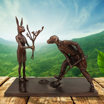 They Were Planting a Beautiful Future (Bronze Sculpture)