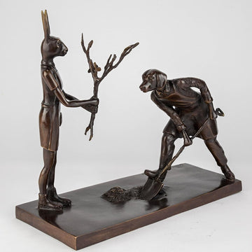They Were Planting a Beautiful Future (Bronze Sculpture)