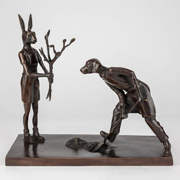 They Were Planting a Beautiful Future (Bronze Sculpture)