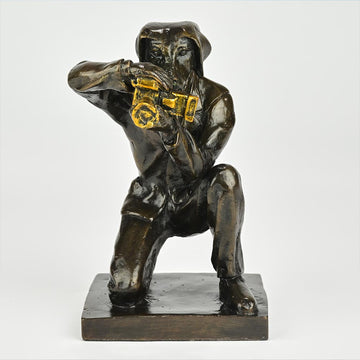 The Paparazzi Dogs Loved Snapping the World (Bronze Sculpture, Miniature Collection)